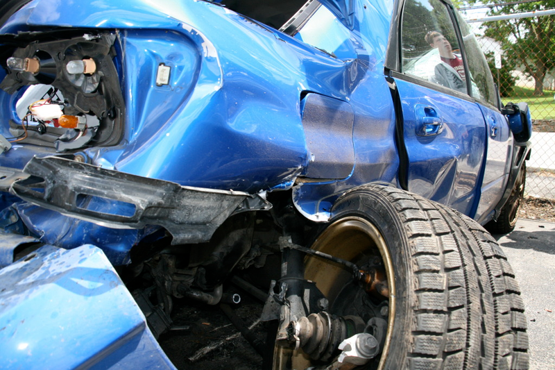 Illustration for article titled Subaru STI Hits Two Trees At Speed, Flips Twice, Everyone Survives!